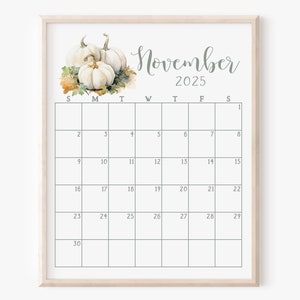 November 2025 Pumpkin Calendar: Fall Farmhouse Decor (Digital Download)