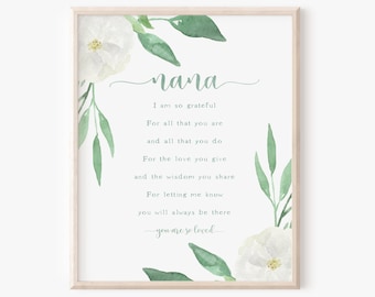 Instant Download Nana Quote Printable, Poem from Grandchild, Meaningful Birthday Present, Mother's Day Card Alternative, Heartfelt Saying