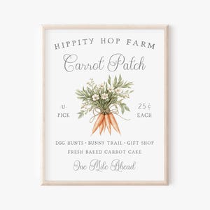 Letrero imprimible para huerto de zanahorias: Decoración rústica de estilo granja para la pared en Pascua (Descarga digital)