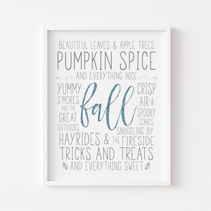 Fall Subway Art Printable: Pumpkin Spice Decor (Digital Download)