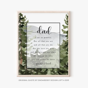 Instant download papa citaat afdrukbaar, zinvol verjaardagscadeau van dochter, Vaderdaggedicht, oprecht gezegde, kaart alternatieve print