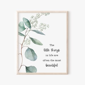 Inspirerende citaatafdruk eucalyptus: botanische muurkunst (digitale download)