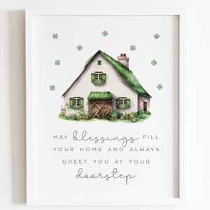 St. Patrick&#39;s Day Blessings Print: Country Cottage Decor (Digital Download)