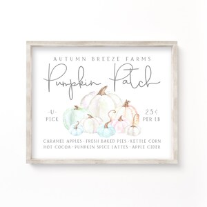 Pastel Pumpkin Patch Sign: Whimsical Autumn Print (Digital Download)