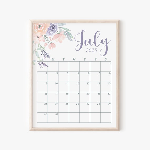 Calendar 8x10 Floral Lavender Planner -