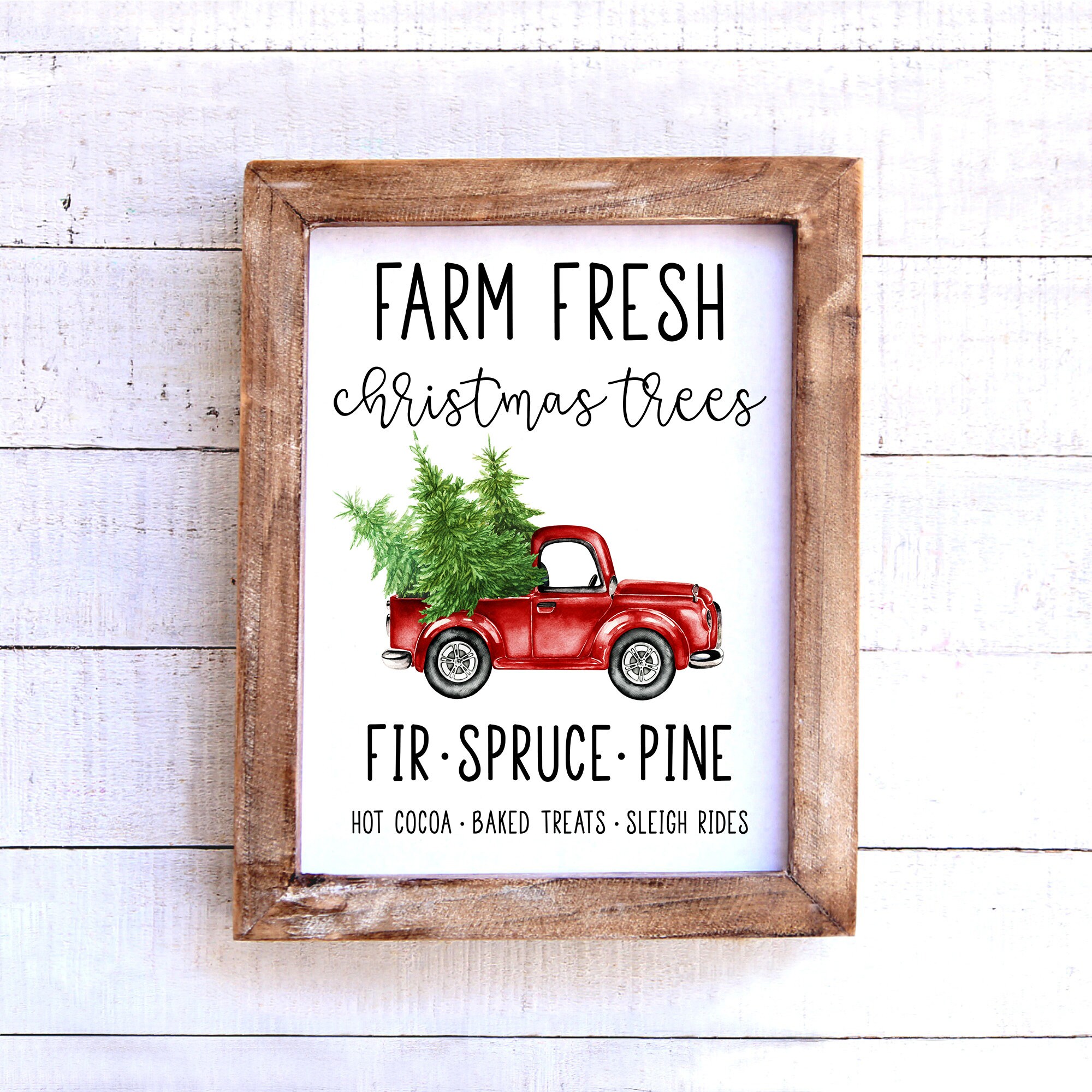 Christmas Tree Farm Printable Christmas Wall Art Seasonal Etsy