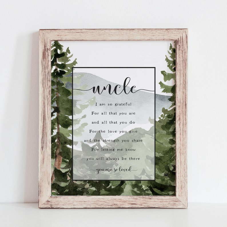 Uncle Quote Printable Uncle Christmas Gift Uncle | Etsy