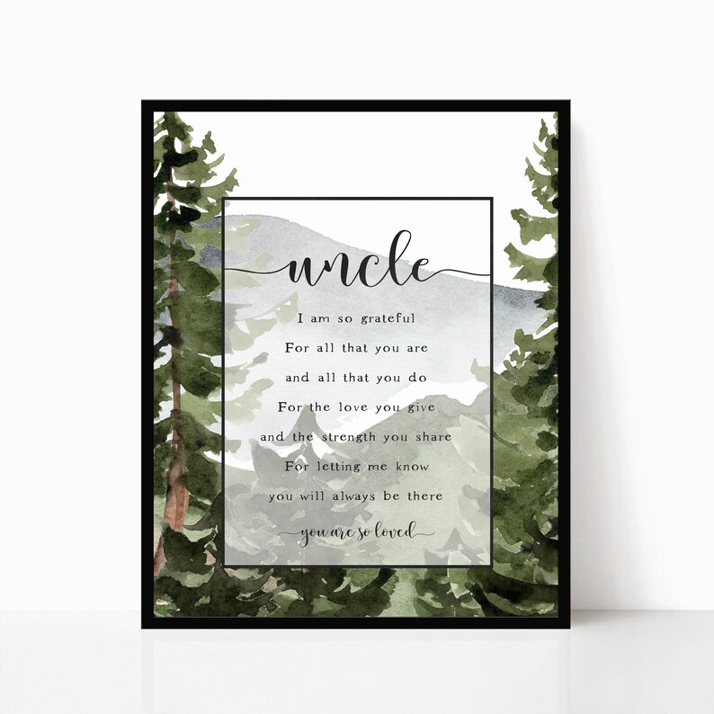 Uncle Quote Printable Uncle Christmas Gift Uncle | Etsy