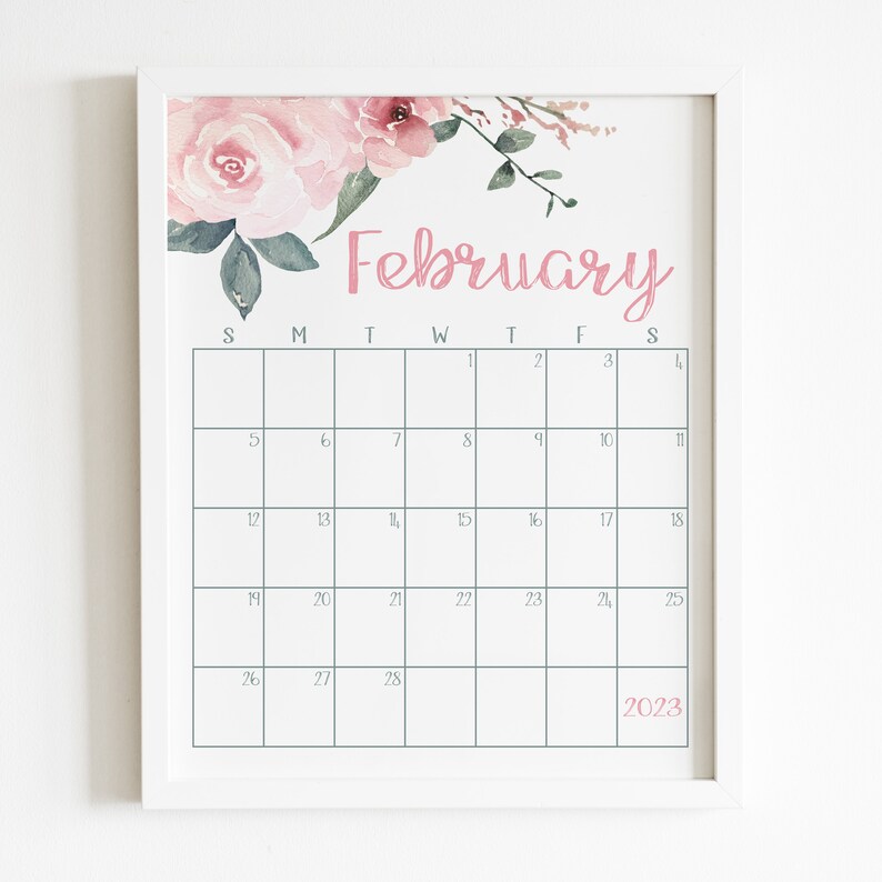 February 2023 Calendar Printable Floral Planner Printable - Etsy Australia