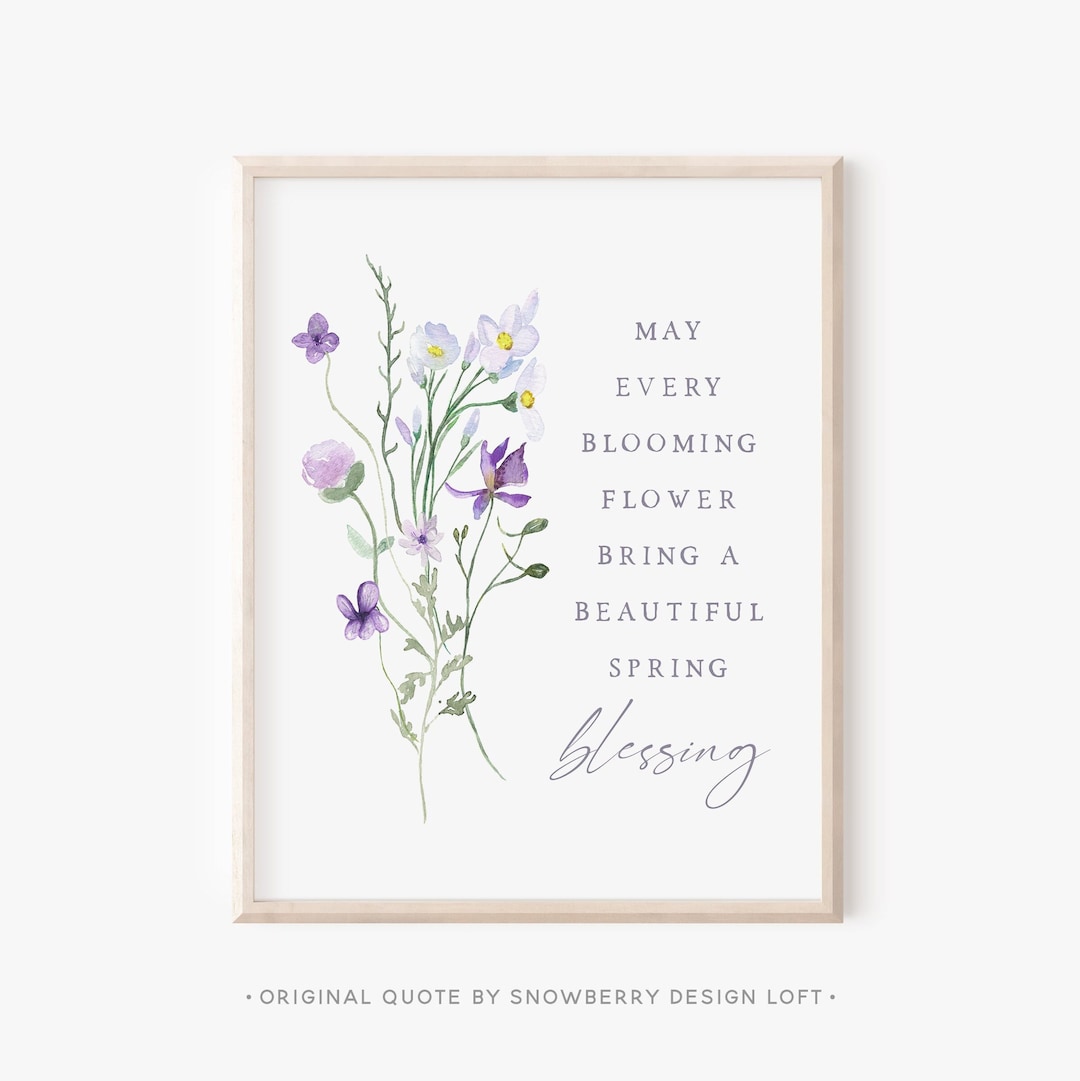 Spring Blessing Quote Printable, Springtime Wildflowers Wall Art ...