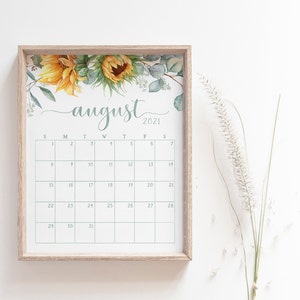 August 2021 Calendar Printable August Planner Page August | Etsy