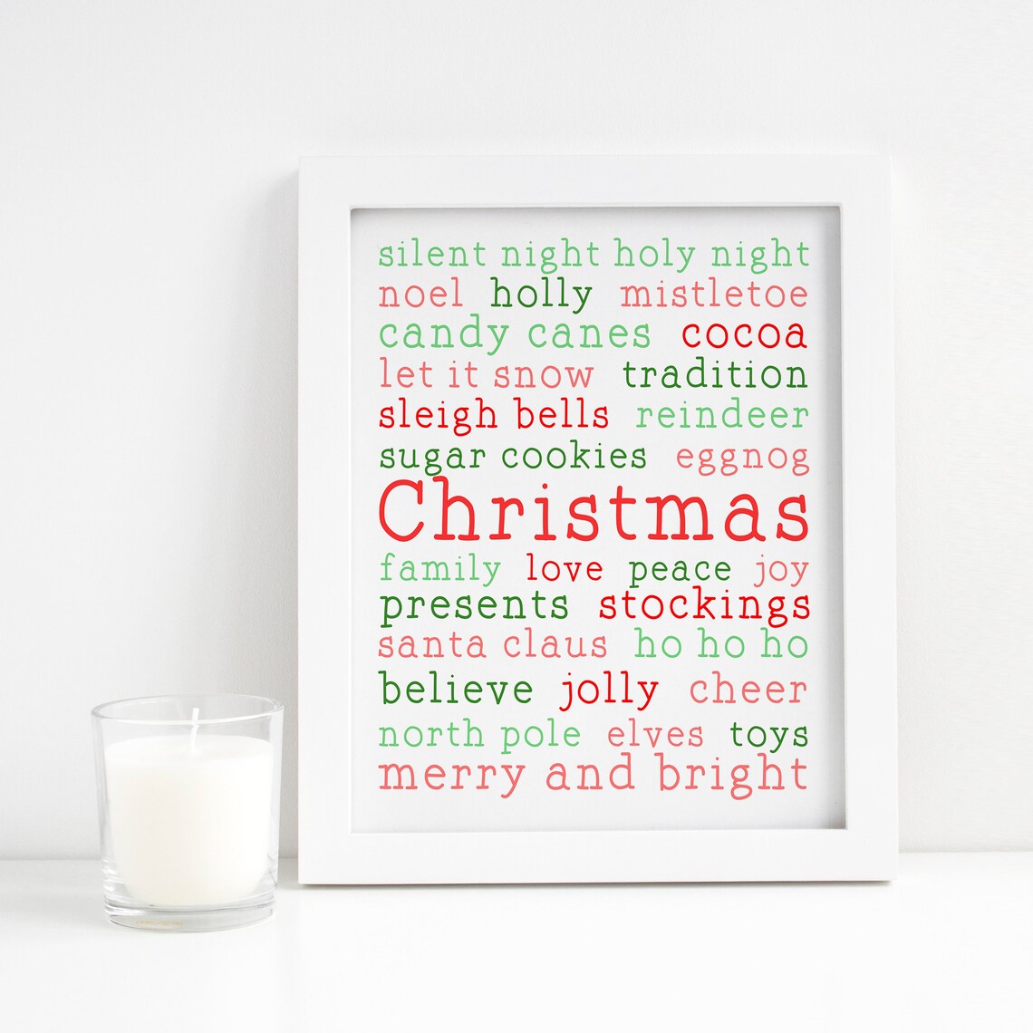 Christmas Words Printable Christmas Sayings Holiday Decor | Etsy
