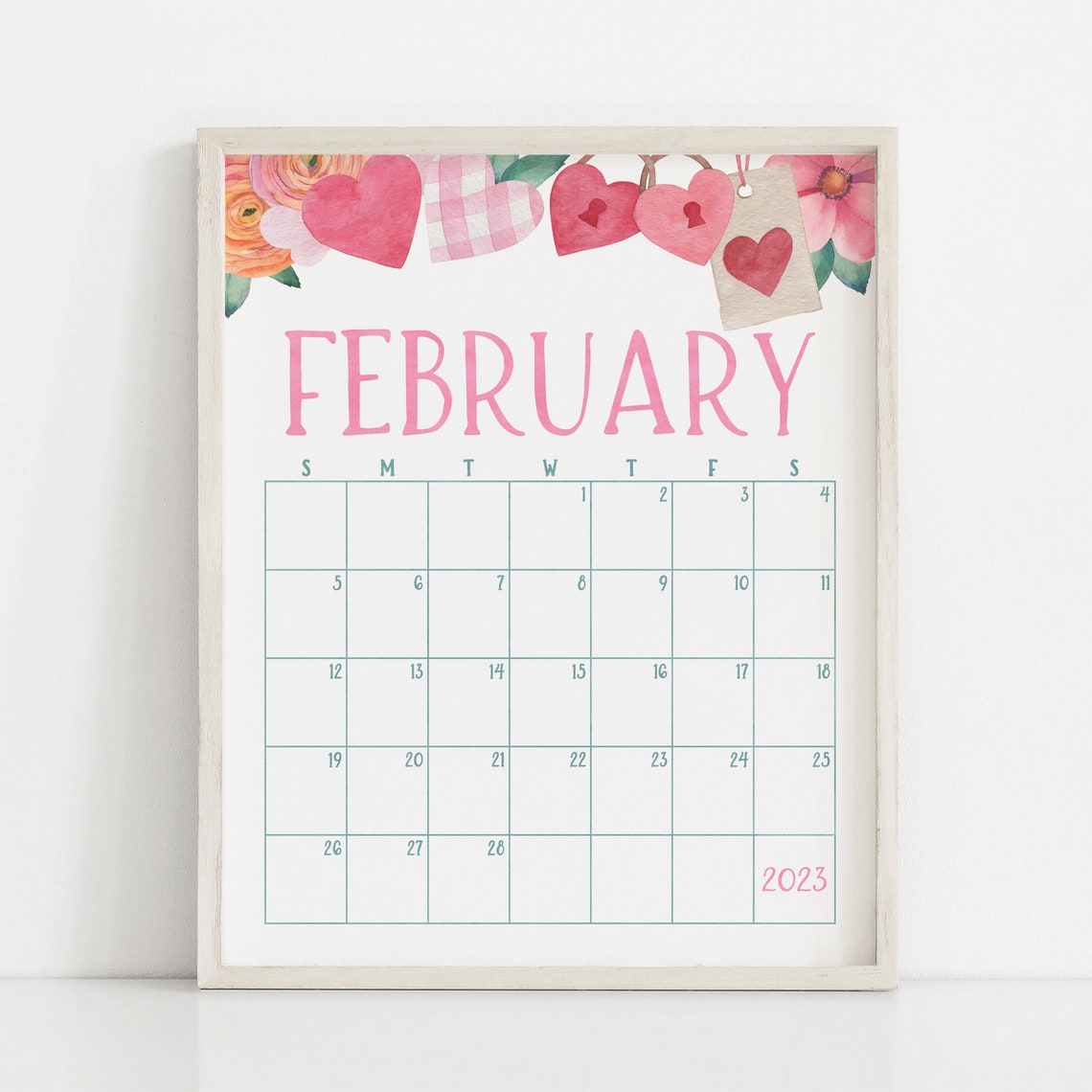 February 2023 Calendar Printable Valentine's Day Planner - Etsy