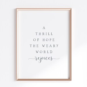 A Thrill of Hope Printable, Christmas Printable, Christmas Decor, Holy ...