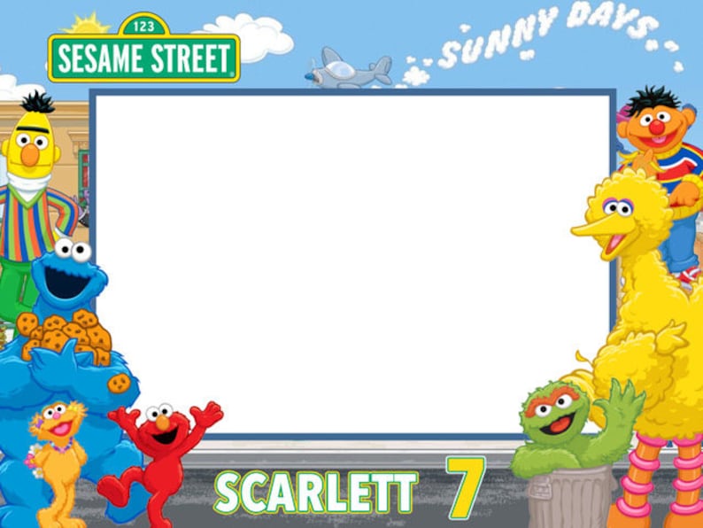Sesame Street Birthday Frames Photo Booth Frame Prop Photobooth Props Elmo Party