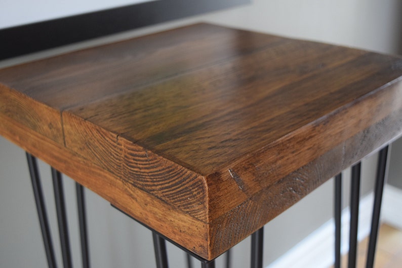 Square Reclaimed Wooden Side Table in Light Oak Finish. Etsy