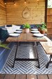 Handcrafted Outdoor Table on Heavy Duty Steel Legs. Patio Furniture Set. Made in uk. 