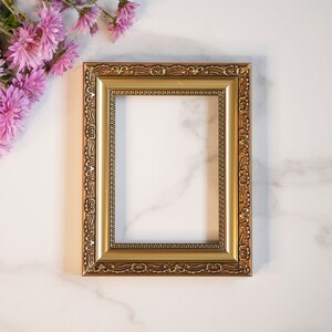 5x7 IN vintage style ornate gold WOOD picture frame for art, photos or posters