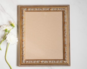 Marco de madera de bronce dorado estilo vintage de 8 x 10 pulgadas - Decoración de pared de galería hecha a mano - 20 x 25 CM