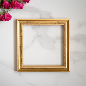 8x8 IN Vintage style ornate gold leaf baroque wood frame for gallery wall art 20X20 CM square golden bronze color