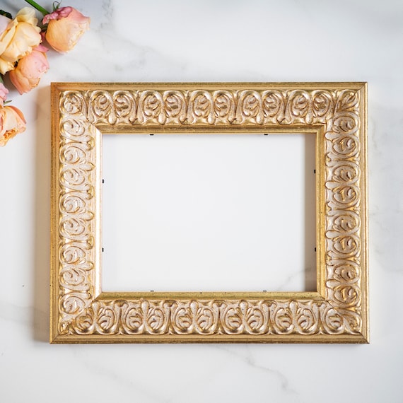 18x24 cm Gold Leaf Baroque Wood Frame 7x9.5 IN: Vintage Art Gallery Wall