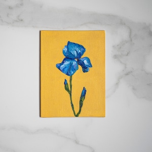 Pintura al óleo original de estilo bohemio con flores de lirios de 6 x 8 pulgadas, estilo vintage, decoración de interiores de cocina francesa con pintura de flores de estilo vintage