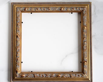 8x8 Inch (20x20 cm) Vintage Gold Ornate Wood Picture Frame