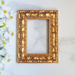 4x6inch - 10x15 cm handmade gold ornate  WOOD FRAME
