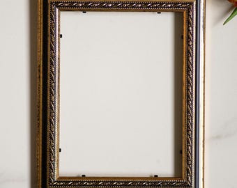 6x8 Inch (15x20 cm) Black Gold Ornate Wood Picture Frame