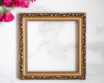 8x8 Inch (20x20 cm) Gold Leaf Baroque Wood Picture Frame