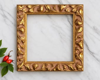 6x6 inch handcrafted ornate gold picture frame (15x15 cm)