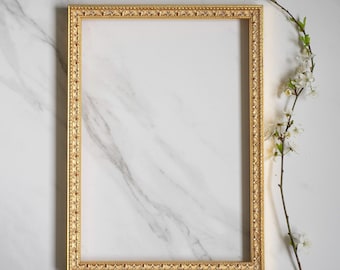 A4 handgemaakte houten vintage gouden lijst: sierlijke A4-fotolijst/diplomalijst