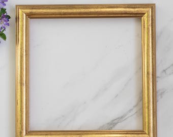8x8 Inch ( 20x20 cm ) Vintage Distressed Gold Wood Picture Frame