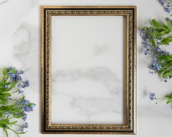A4 - 8,26 x 11,8 inch houten frame goudzwarte kleur 21 x 30 CM vintage sierlijke stijl galerie kunstlijst aan de muur