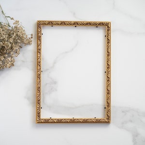 A4 Wood frame golden bronze color 21x30 CM 8.26x11.8in vintage ornate style gallery wall art frame image 2