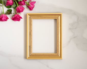 5x7 IN vintage style ornate gold WOOD frame for art, 13x18 cm antique french style golden frame for painting gallery wall, christmas gift