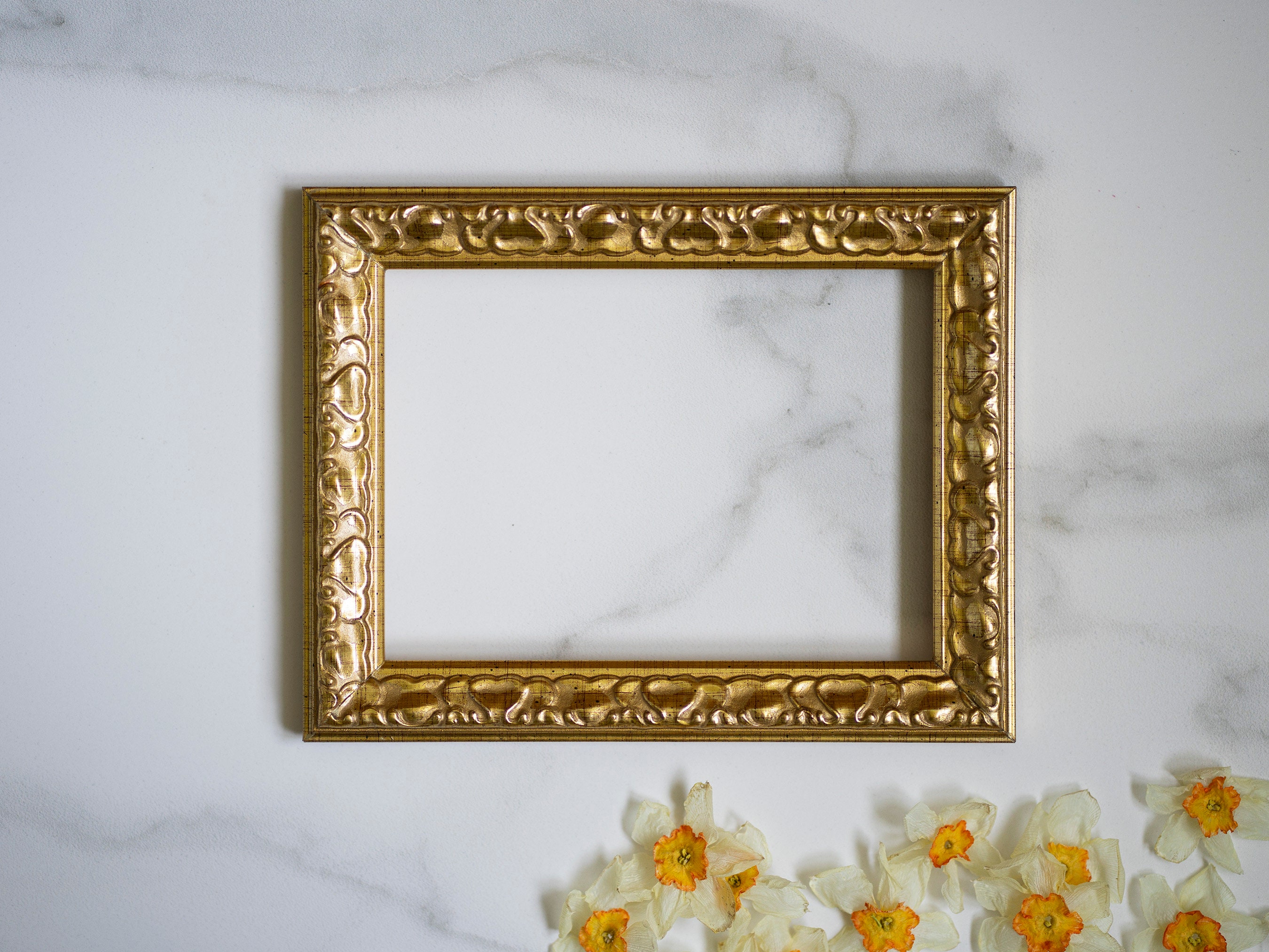 5x7 IN Vintage Style Ornate Gold WOOD Frame for Painting Etsy