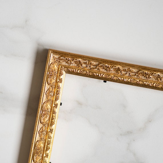 Vintage Style Gold Wood Frame: Handmade Ornate Picture Frame