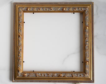 Marco de madera estilo vintage con hojas doradas de 20 x 20 cm: marco de madera Belle Epoque ornamentado (8 x 8 pulgadas)
