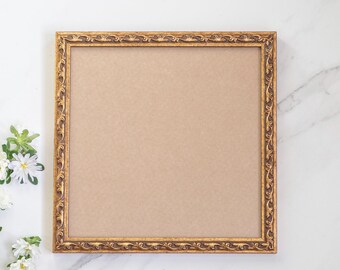 8x8 Inch (20x20 cm) Vintage Gold Ornate Floral Wood Picture Frame