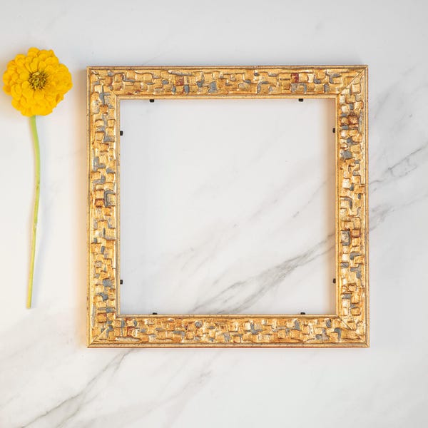 20 x 20 cm handgjord träram i vintagestil med bladguld: Utsmyckad galleriväggkonst
