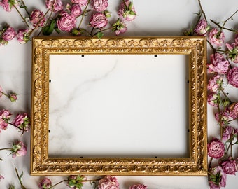 Marco de madera dorado estilo vintage de 18 x 24 cm: marco de fotos ornamentado hecho a mano (18 x 24 cm)