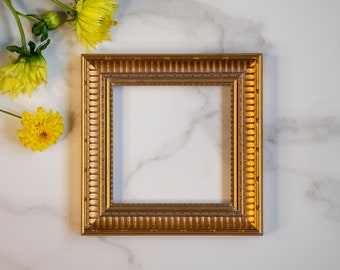 6x6 inches Golden Elegance Handcrafted Wood Frame - Vintage Charm for your Precious Moments
