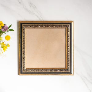 15 x 15 cm breiter Holzrahmen für die Wand / golden-schwarzer Vintage Stilrahmen 6 x 6 Zoll