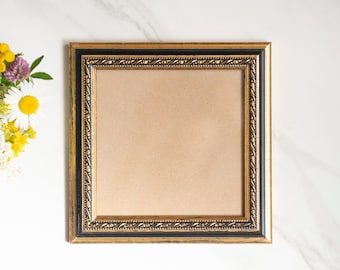 Marco de madera de 15 x 15 cm para arte de pared / marco de estilo vintage negro dorado de 6 x 6 pulgadas