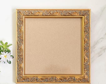 6x6 Inch (15x15 cm) Handcrafted Antique Gold Picture Frame | Ornate Vintage Floral Art Frame | Christmas Gift