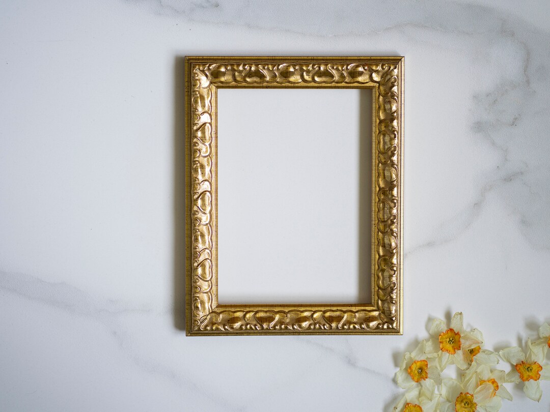 5x7 IN Vintage Style Ornate Gold WOOD Frame for Painting Etsy