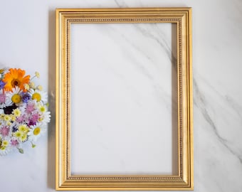 Marco de fotos de madera dorada hecho a mano con plexiglás, tamaño A4, 8,26 x 11,8 pulgadas