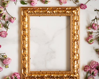 7x9,5 IN Handcrafted vintage style golden wood frame 18x24 cm