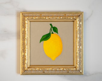 CITROEN: fruitstillevenkunst origineel 6 x 6 IN /// 15 x 15 cm